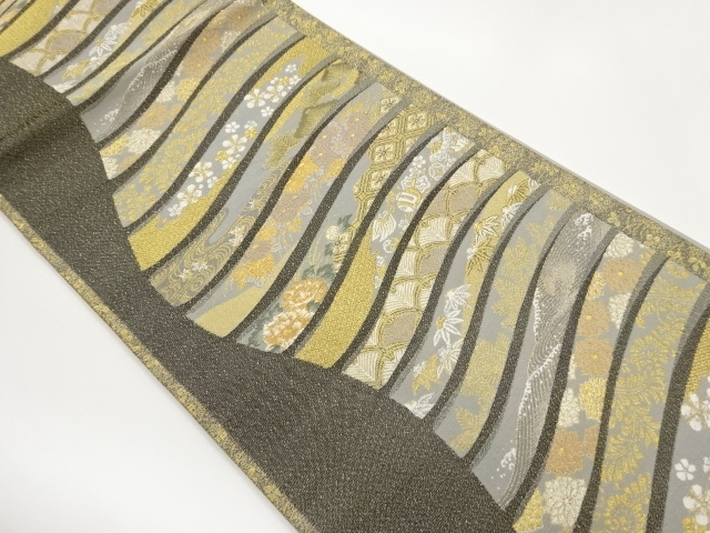 JAPANESE FUKURO OBI / WOVEN FLORAL PLANTS